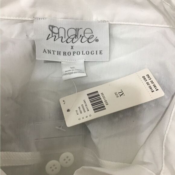 Mare Mare X Anthropologie White Layered Vest And Button Down Shirt New Size XL - Picture 14 of 14